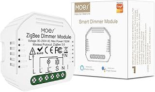 MOES Mini DIY Tuya ZigBee Smart Dimmer Switch Module, 1 Gang, Needs Neutral Line, Smart Life Tuya App, Wireless Remote Control, Alexa Google Home Voice Control, Requires Tuya ZigBee Hub