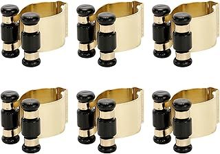 6pcs Pool Cue Clips and Holder Rack Sturdy Metal Pool Cue Billiard Stick Rack Replacement Clips for Cue Racks, for Fishing Rod Storage Rack (Gold Black)