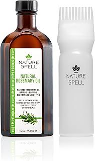 Nature Spell Rosemary Oil For Hair With Hair Precision Oil Applicator Bottle Comb 150ml, Treats Dry, Damaged Hair & Targets Hair Growth, Made In The UK