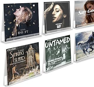 Vinyl Record Shelf Wall Mount, 30.4 cm Clear Acrylic Album Record Holder Display Shelf, Display Your Daily Listening in Style, 6 Pack