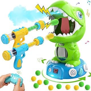 EagleStone Remote Control Dinosaur Shooting Toys for Kids,Electronic Movable Dino Shooting Game with Spay & Auto Scoring, Light & Sounds,Party Favors,Toys for 6,7 8 Year Old Boys& Girls