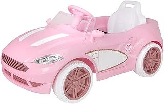 EVO Electric Ride-On Pink Car | Battery Operated Dream Coupe Car Ride-On | 6V Battery Powered Kids Ride-On Car With Working Headlights, Pedal Driven Forward, Reverse & Engine Sound Effects Toy | 3+