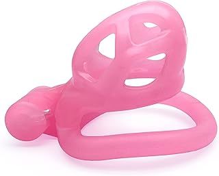 Cobra Chastity Cage Cock Cage|Adult Sex Toy for Men |Chastity Devices Male Chastity Cage 4 Curved Rings Men Toys (Pink, Nub)