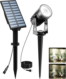 T-SUNUS Solar Garden Spot Lights, LED Solar Light Outdoor Waterproof Auto ON/Off for Garden, Driveway, Pathway, Pool Area, Christmas Decorations(White 6000K)