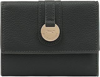 PAUL COSTELLOE Genuine Leather Women's Purse with Flap & Gold Finish Logo Embossed Hardware disc, Designer RFID-Blocking Bifold Wallet with Zip Coin Pocket - Stylish Designer Purse - LAWA