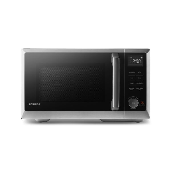 TOSHIBA Air Fry Combo 5-In-1 26L Countertop Microwave Oven, Broil, Bake, Combi, 10 Power Levels, 10 Auto Cooking Presets, Easy Defrost, Black, 900W, ML2-EC26SF(BS)