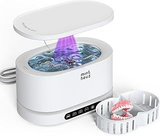 Minthouz Ultrasonic Cleaner, 48k Hz Digital Ultrasonic Jewellery Cleaner with Cleaning Basket 500ml Sonic Cleaner for Jewellery, Glasses, Retainer, Denture, Silver, Gold, Rings, Earrings