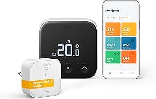 tado Smart Thermostat X – Starter Kit Wired Room Thermostat & Bridge X, Control via App & Smart Speaker (Alexa, Siri, Google Assistant), DIY Installation, Not Compatible with tado V3+