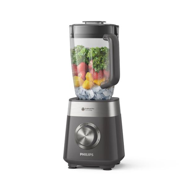 Philips 5000 Blender Series, ProBlend Plus Technology, 1000W ProBlend Plus Motor, 3 Speed, 2L Capacity, Removable Blades, Easy Clean, Nutri-U Application, Cashmere Grey (HR3020/20)