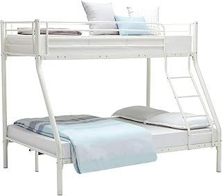 Panana Triple Bunk Bed 3FT Single 4FT6 Double Metal Bed Frame available in White Black,Silver