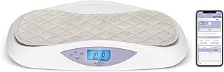Hubble Connected Grow Smart Digital Baby Weighing Scale for Newborn Babies & Infants, Large LCD Display, Soft Changing Pad, 4-Sensor Technology, Tare & Hold Function