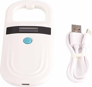 EBTOOLS Pet Microchip Scanner, FDX-B (ISO11784/11785) RFID EMID Reader 134.2kHz Handheld Rechargeable Animal Chip ID Scanner with OLED Display and 128 Tag Information Storage for Animal/Pet