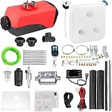 Jacgood 12V 5KW-8KW Diesel Air Heater，With Remote Control LCD Monitor Low Noise Fast Heating Parking Heater, For Car Trucks Boat Bus RV and Trailer. (Red)