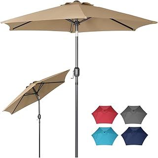 Panana Garden Parasol Sun Shade Outdoor Umbrella 8 Sturdy Ribs with Crank and Tilt Mechanism for Patio, Deck, Patio and Balcony