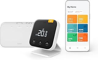 tado Wireless Smart Thermostat X – Starter Kit with Bridge X and Stand, Boiler and Hot Water Control via App & Smart Speaker (Alexa, Siri, Google Assistant), Not Compatible with tado V3+