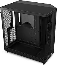 NZXT H6 Flow CC-H61FB-01 Compact Dual-Chamber Mid-Tower Airflow Case Panoramic Glass Panels High-Performance Airflow Panels Includes 3 x 120mm Fans Cable Management Black