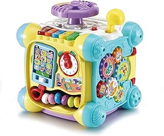 VTech Baby Twist & Play Cube, Interactive Baby Toy with Steering Wheel, Sensory Shape Sorter, Music & Lights, Gift for Infants, 9, 12, 18 months +, English Version