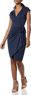 Amazon Essentials Women's Classic Cap Sleeve Wrap Dress (Available in Plus Sizes)