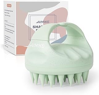AIMIKE Scalp Massager Shampoo Brush, Scalp Scrubber for Dandruff Removal, Scalp Exfoliator Brush with Soft Silicone, Scalp Massager for Hair Growth, Wet Dry Scalp Shower Brush, Green