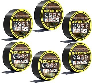 Kingsea 6 Pack 2 x 50' Black Butyl Deck Joist Tape, Waterproof, Sealing, Protecting, Repairing, Outdoor, Construction
