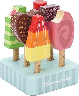 Le Toy Van - Educational Wooden Toy Honeybake Ice Lollies Pretend Play Kids Playset | 6 Pieces - Great Gifts For A Boy Or Girl,10 cm x 13 cm x 10 cm