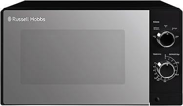 Russell Hobbs 20 Litre 800W Black Solo Manual Microwave, 5 Power Levels, Integrated Timer and Defrost Function, Easy Clean RHM2027B