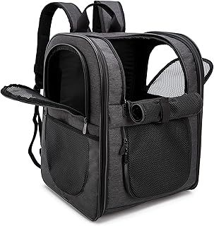 Apollo Walker Pet Carrier Backpack for Large/Small Cats and Dogs, Puppies, Safety Features and Cushion Back Support for Travel, Hiking, Outdoor Use (Black)