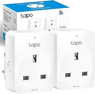 Tapo P100 (2-Pack) Smart Plug, Wi-Fi Plug, App Remote Control, Alexa Plug, Voice Control with Alexa & Google, Away Mode, Scheduling & Timer, Device Sharing, Easy Set Up, Multiple Safety Guarantees