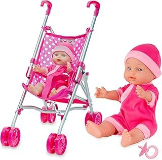 Molly Dolly My First Doll Pram & Doll Set - Girls Stroller - Baby Pram - Pushchair - Toy Buggy