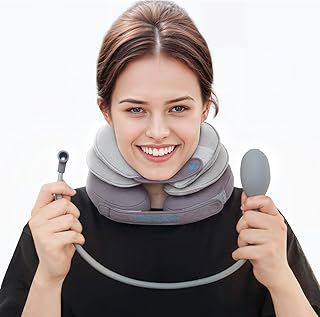 Tech Love Adjustable Neck Stretcher, Inflatable Neck Traction Device with Removable Air Pump, for Neck Pain Relief, Provides Neck Support, Neck Cervical Traction for Use at Home or on Trips