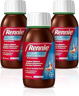 Rennie Liquid Antacid, Fast and Effective Heartburn Relief and Indigestion Relief for Acid Reflux, 250 ml, 1 Pack of 3