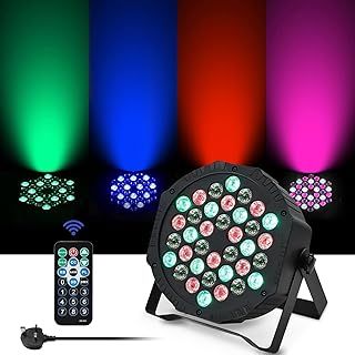Stage Lights 36LED 72W Disco Lights RGB DMX512 with Remote Control, Par Light 7 Modes Stage Lighting Effect DJ Lights for Party Bar Club Wedding Halloween Christmas