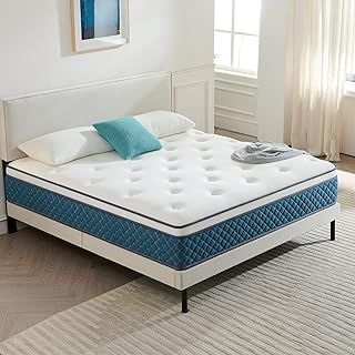 Double Mattresses, Pocket Sprung Mattresses with Soft Fabric, Medium Firm for Pressure and Back Pain Relief, Mattress in a Box (135×190×25cm)