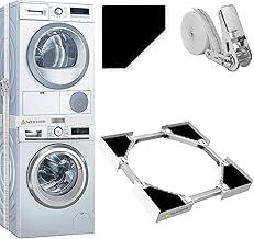 Stacking Kit for Washer and Dryer, Universal Washing Machine Stacking Frame Kit, Suitable for Washer with Width 46-66 cm, Adjustable Stacking Kit with Ratchet Rope