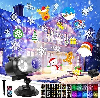 Halloween Projector Lights Outdoor, 12 Slides Patterns & 10 Colors Ocean Wave Waterproof Holiday Projector Light for Outdoor Indoor Xmas Holiday Party Patio Garden Decoration