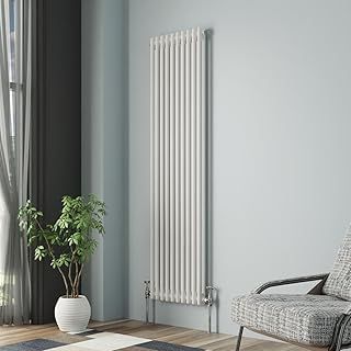 NRG Column Radiator Gloss White 1800x470mm Double Traditional Cast Iron Style Heater Interior Designer Vertical Bathroom Radiators