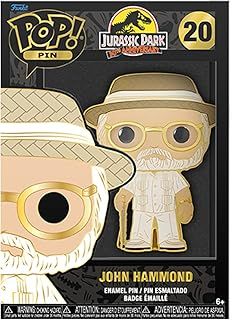 Funko Pop! Large Enamel Pin MOVIES: Jurassic Park - John Hammond - Jurassic Park Enamel Pins - Cute Collectable Novelty Brooch - for Backpacks & Bags - Gift Idea - Official Merchandise
