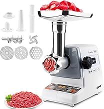 Geepas 1400W Electric Meat Grinder - Sausage Maker, Meat Mincer, Sausage Stuffer Food Grinding Mincing Machine with Kibbe Attachment – 3 Different Cutting Plates, Reverse Function – 2 Year Warranty