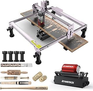 ATOMSTACK A5 PRO La*ser Engraving Machine with R3 Rotary Roller, 40W Cutting Machine, CNC Engraver Cutter with Ultra-Fine Compressed Spot, DIY Engraving Machine for Wood, Metal, Acrylic