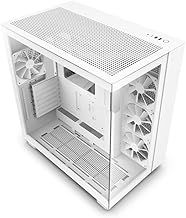 NZXT H9 Flow Dual-Chamber ATX Mid-Tower PC Gaming Case CM-H91FW-01 - High-Airflow Perforated Top Panel Tempered Glass Front & Side Panels 360mm Radiator Support Cable Management White