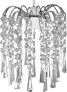 Chandelier Style Ceiling Light Shade Droplet Pendant Acrylic Crystal Bead Luxury (Ely Pendant Clear)