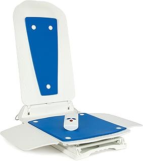 Bath Lift, Bathmaster Deltis, Bath Chair for Easy Bathing, Bathroom and Mobility Aid for Elderly, Blue and White