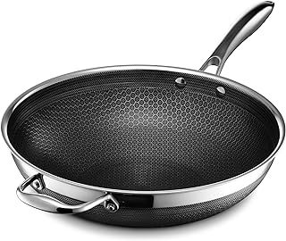 HexClad Hybrid Nonstick 30 cm Wok, Stay-Cool Handle, Dishwasher-Friendly, Oven-Safe Up to 480°C, Induction Ready, Compatible with All Cooktops