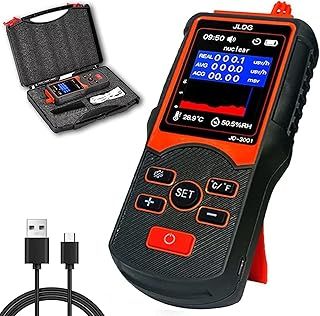 JD-3001 Geiger Counter Radiation Detector, 0.01μT~999.99μT Double Test Geiger Counter Nuclear Radiation Detector, Electromagnetic Radiation Dosimeter with LCD (Toolbox Package)