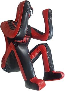 TEJAY Grappling Dummy Judo Punching Bag Dummy BJJ Wrestling Dummy defensive Position Brazilian JIU Jitsu Submission Self Defense Training Vinyl Dummy 70 inches UNFILLED,Black,L
