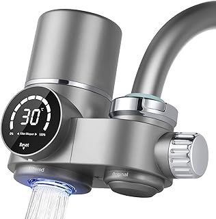 HOTUT Water Filter Tap,Faucet Water Filter,Tap Water Filter,Water Purifier for Faucet,Mount Tap Water Filtration System for Kitchen,Tub,Reduces Lead,Chlorine and Bad Taste,Long-Life Tap Water Filter