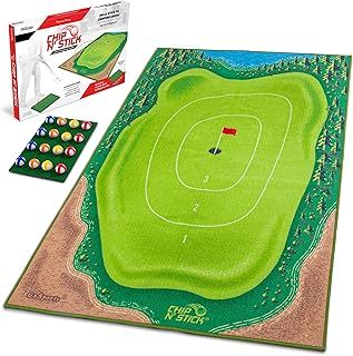 GoSports Chip N' Stick Golf Game, Includes 1 Chip N' Stick Game Mat, 16 Grip Golf Balls, and Chipping Mat