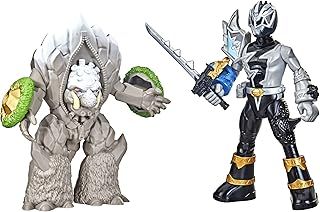 Power Rangers Dino Fury Battle Attackers - 7" 18cm Articulated Action Figure Twin Packs - Black Ranger vs Smashstone