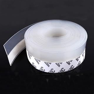 Silicone Seal Door Strip Bottom - 8M/26ft (W: 35MM) Silicone Sealing Sticker Self Adhesive Weather Stripping for Gaps of House, Glass Shower, Window and Door, Weatherproof Soundproof Insect Proof