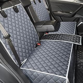 Grey Dog Car Seat Cover for Back Seat,Non-Stick Fur,Pet-Friendly and Waterproof - Universal Fit Interior Protector for Auto, Van, SUV - Ideal for Kids and Pets（Large）